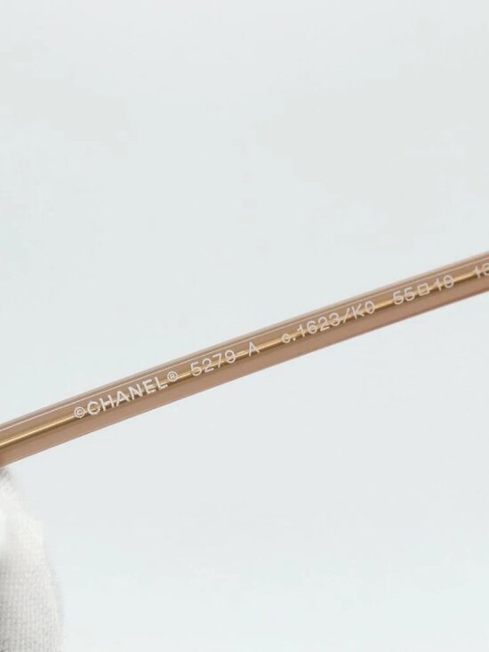CHANEL COCO Mark Sunglasses plastic Beige CC Auth 176077A main image 5